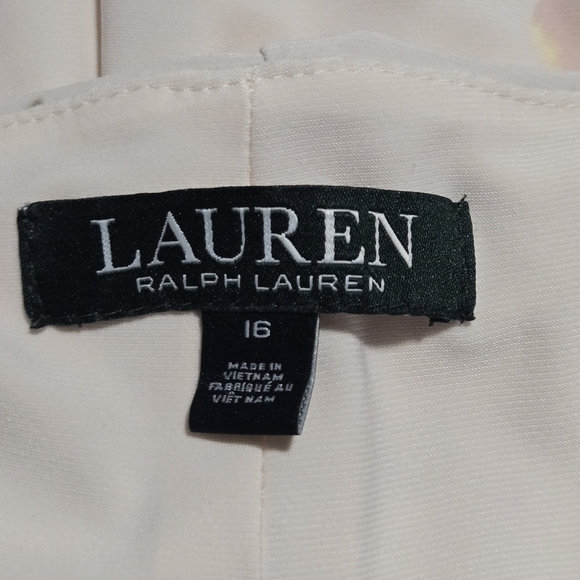 Ralph Lauren LRL Womens Romantic Pink Color Floral Ruched Sheath Dress Size 16 - Picture 8 of 9